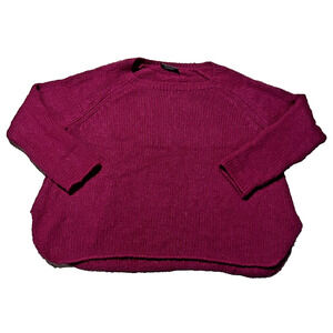Wooden Ships Women‎ S M Sweater Crew Neck Knit Long Sleeve Wool Mohair Purple